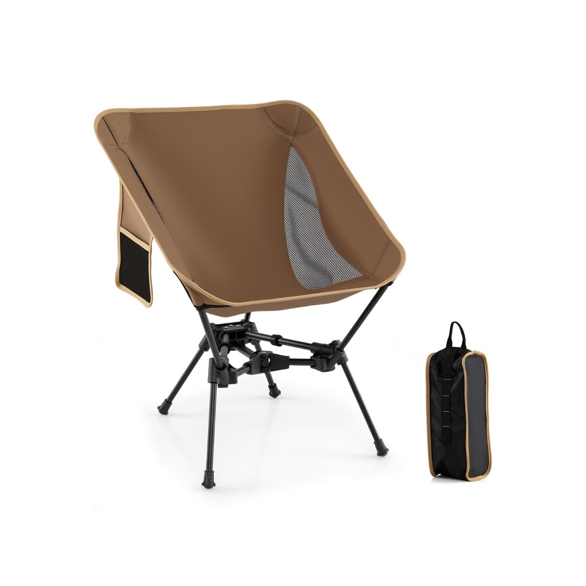 CostwayChaise de Camping Portable Ultra-Légère Chaise Pliante de Randonnée avec Sac de Transport Charge 150kg pour Randonnée Plage Voyage Café
