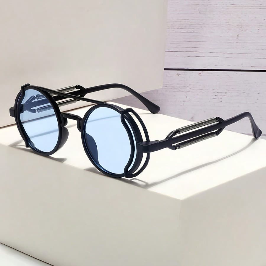 1 pièce Lunettes de mode unisexes Style Punk à monture ronde vintage Creuses Alternatives Quotidiennes Lunettes décoratives